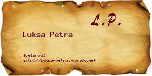 Luksa Petra névjegykártya