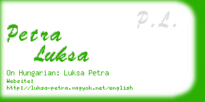 petra luksa business card